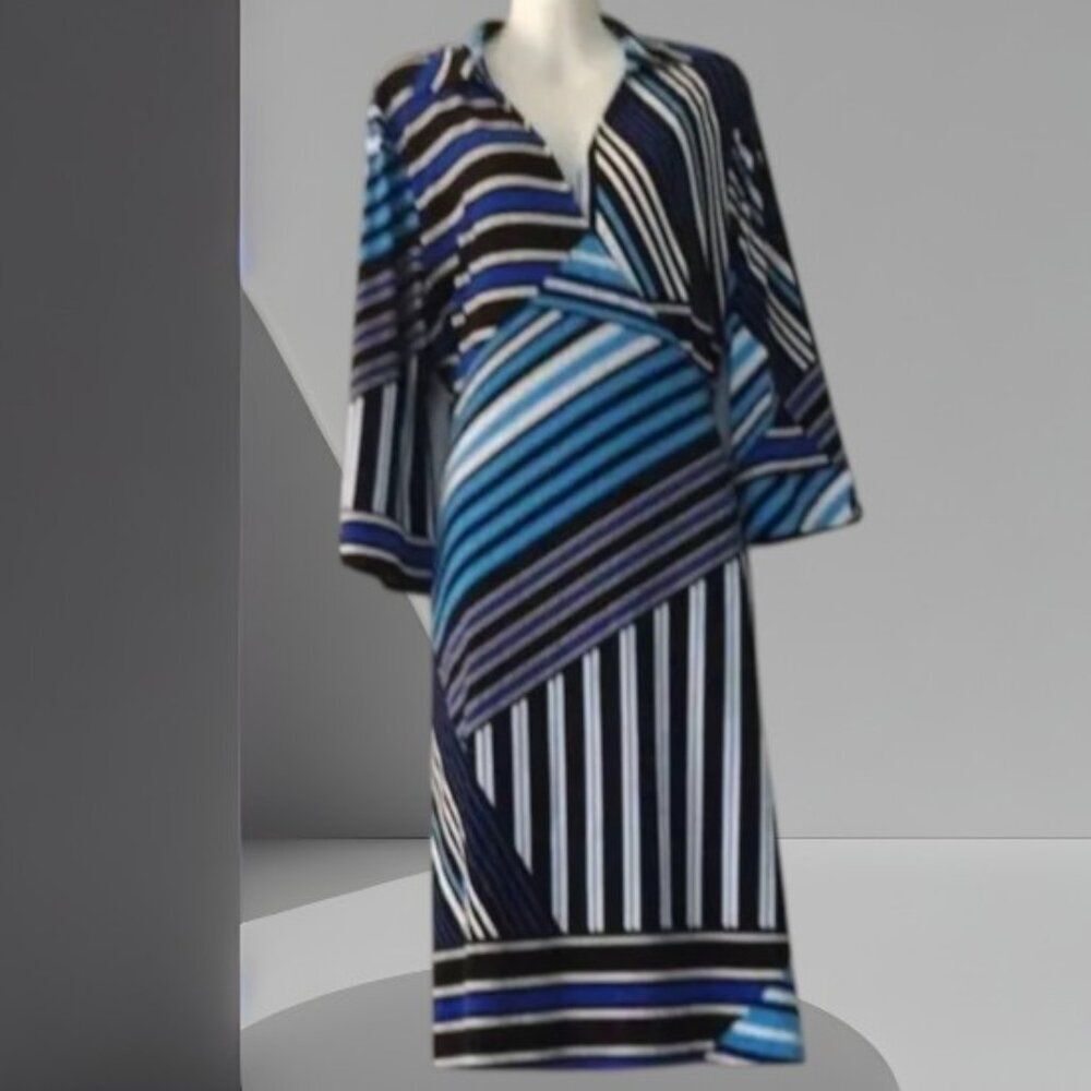 Ellen Tracy All The Right Geometry Dress Size X Large